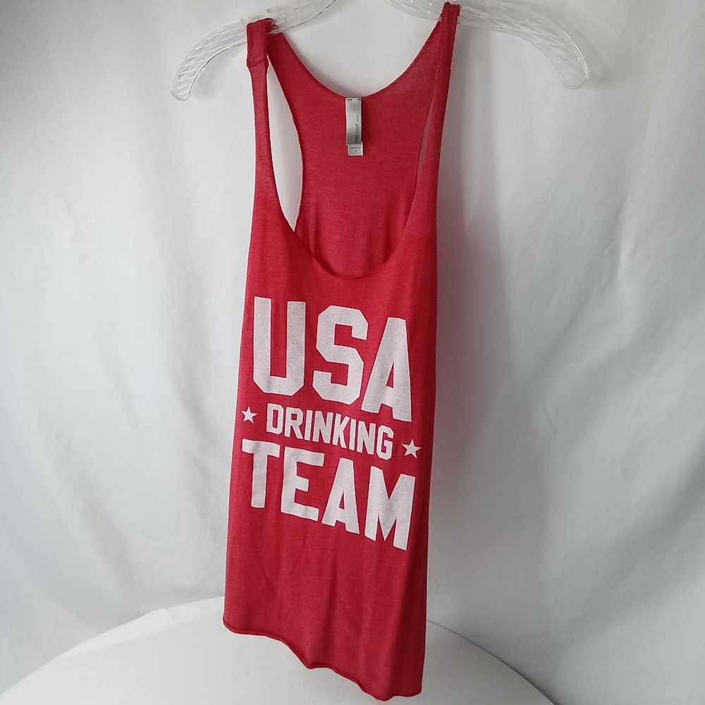 USA Drinking Team Red Tank Top Size L